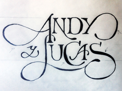 A&L Sketch andy lettering logo lucas music name spain