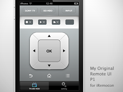iRemocon Original UI P1 iphone iremocon ui