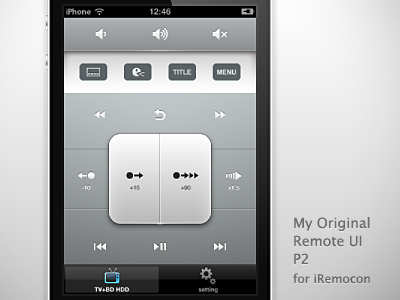 iRemocon Original UI P2 iphone iremocon ui