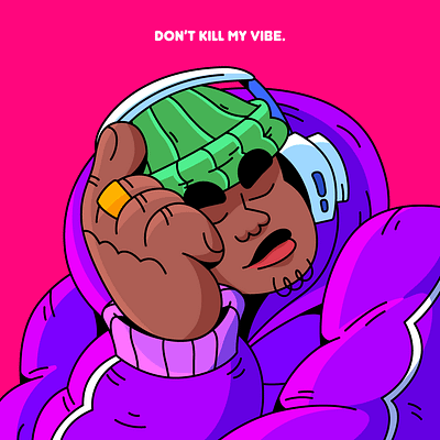 Don't kill my vibe black character design dribbble flat flat design illustration illustrator music new vector