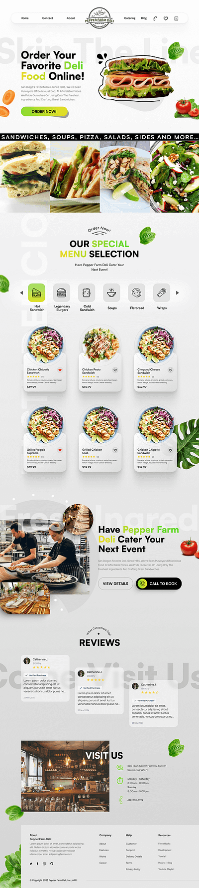 Modern Restaurant Website clean deli farm figma graphic design minimal modern restaurant website ui white