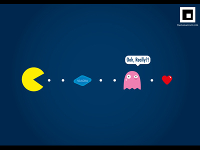 ..Ups.. flavio heart illustration love mercuri pacman poster viagra