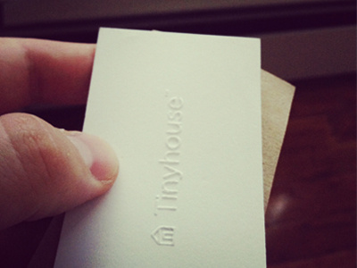 Tinyhouse Cards WIP blind emboss business cards minimalism tinyhouse white design wip