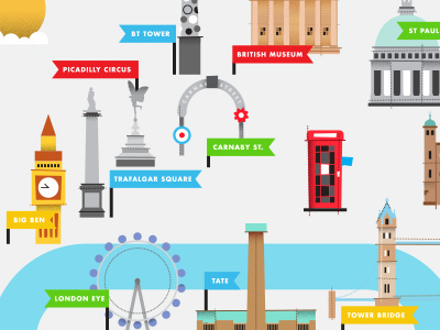 LDN Map buildings city illustration london map