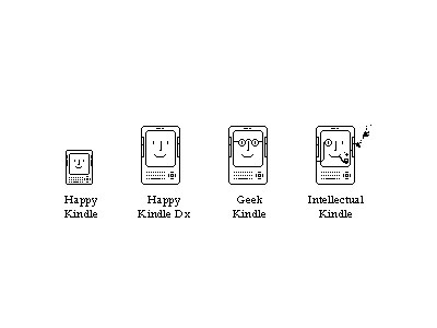 Happy Kindle black and white bw geek happy happy mac icon intellectual kindle pixel retro