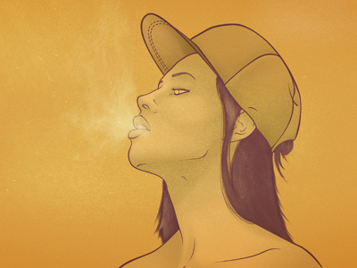 Gan. cap girl illustration natural sedas pothead vector