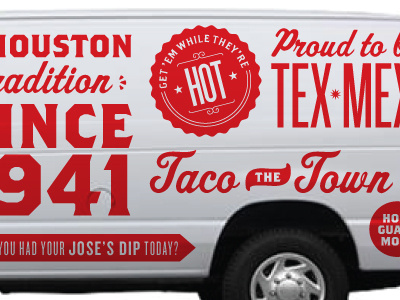 Tex Mex Vehicle Graphics food mexican restaurant retro tex mex truck typography van vintage wrap