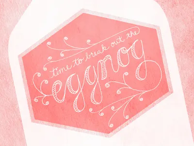 Time to Break Out the Eggnog hand lettering holiday party invitation minted