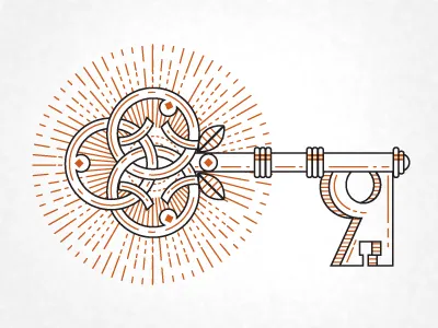 Key Illo illustration key outline vector