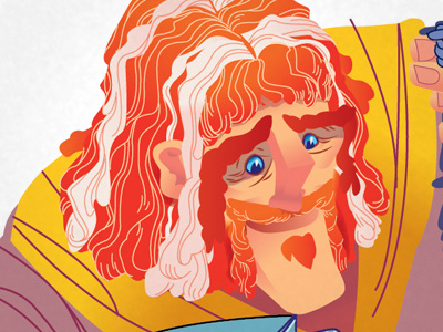 King character cartoon children book fantasy handlebar mustache illustration king