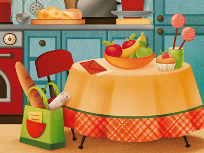 Cucina bread cake cheese cooking food fruit gaia bordicchia grocery illustration kitchen picture book