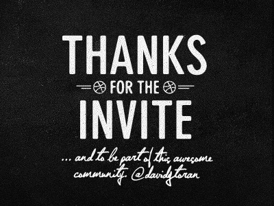 Thanks for the invite! benjamin black hösel texture thanks type vintage white