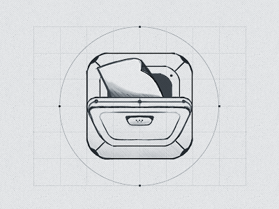 Sketch - TechNote App 3d app drawer glossy icon note paper technote