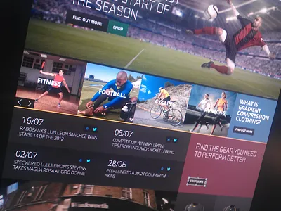 Sports Brand Site banner blog brand dark ecommerce homepage sport
