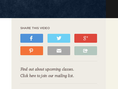 Share icons buttons facebook google pinterest share sidebar social media twitter ui website