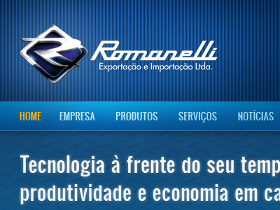 Romanelli interface menu ui web design