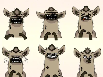 Hyena Character design character cry hyena illustration laugh vector