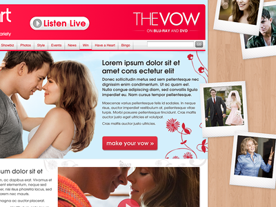 The Vow blue co brand flowers photo polaroid red wood