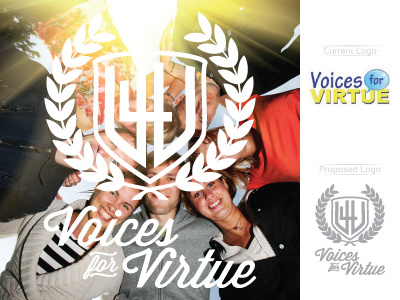 V4V laurels logo monogram redesign shield
