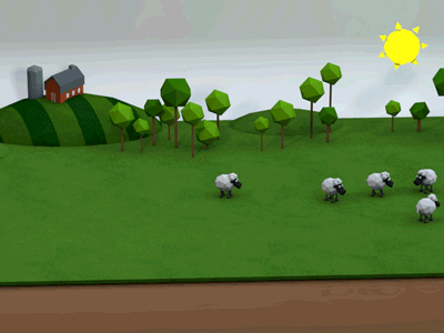 Low Poly UFO Animation Test 3d animal animation cartoon cinema 4d farm low poly ufo