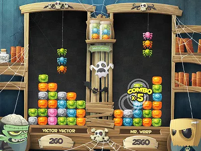 Magic Spiders! brian creepy cute funny game skull spiders vector wood