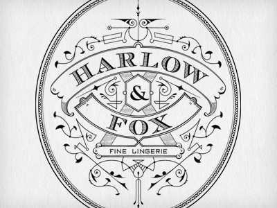 Harlow & Fox branding fashion hand drawn identity lingerie logo mark type typography