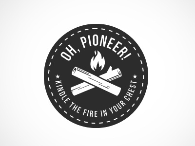 Oh, Pioneer! campfire flame identity pioneer