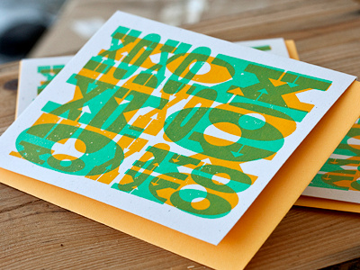 Kisses Card card greeting card love overprint romance screenprint speckletone type woodblock