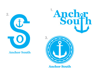 Anchor South logo concepts anchor branding logo ocean south water