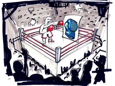 Boxer vs. Drawing illustration sketch