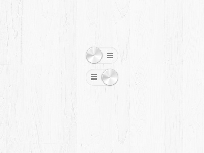 Grid / List Selector chrome dial grid light list selector silver wood