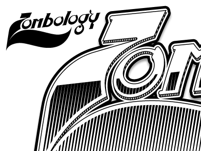 Zombology freehand line art logo logotype typography