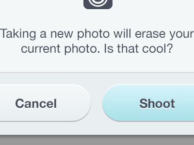 Shoot first button buttons camera interface ios modal shoot