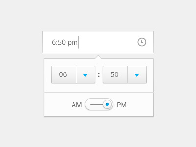 Time Picker clock dropdown field form slider time