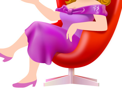 Purple Dress. Red Chair chair character design illustration illustrator modern vector wip woman