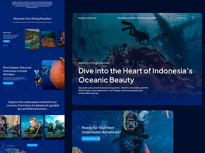 Scuba Dive Landing Page - Pelagic Indonesia design dive graphic design scuba scuba dive scuba dive website ui uiux uiux design ux web website website design