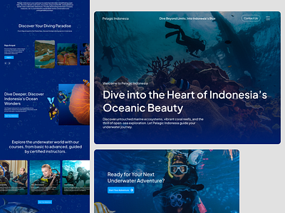 Scuba Dive Landing Page - Pelagic Indonesia design dive graphic design scuba scuba dive scuba dive website ui uiux uiux design ux web website website design