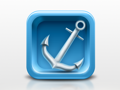 Anchor South Icon anchor box icon ios ipad iphone nautical shine south water