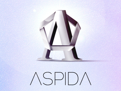 Aspida Pentagon Logo chrome logo pentagon raleway silver