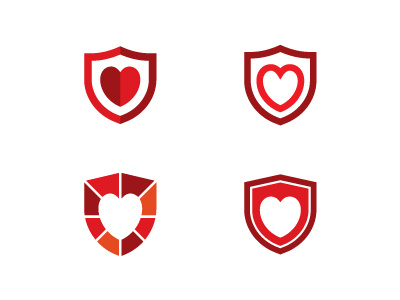 Heart Shield Logo Options heart logo shield