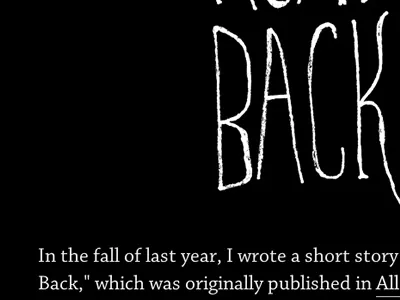 "Long Road Back" blog post fiction words