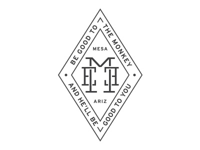 Eclectic Monkey Emporium Seal2 arizona badge branding design diamond identity logo nostalgic pro bono seal typography vintage