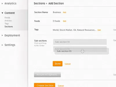 Dashboard UI: Click & Drag Re-Ordering dashboard interaction ui user interface