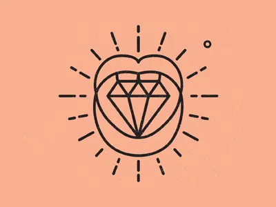 diamond lips diamond illustration lines lips logo logotype shining simple vector