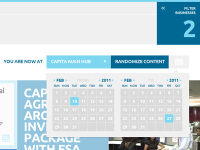 Social Hub Calendar calendar design filter hub selection social ui