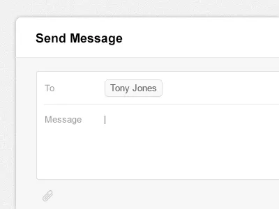 SkillPages User Messaging attach icon attachments clean email grey popup send message skillpages tag