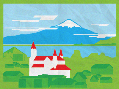 Postales Australes // Puerto Varas brasil brazil chile design diseño illustration ilustración ilustração pedro moura polenstudio postal postales postcard postcards puerto varas vintage