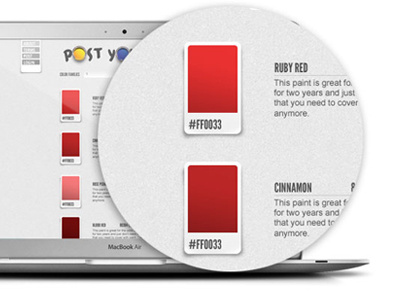 PostYourPaint Detai color hex paint red sass swatch texture