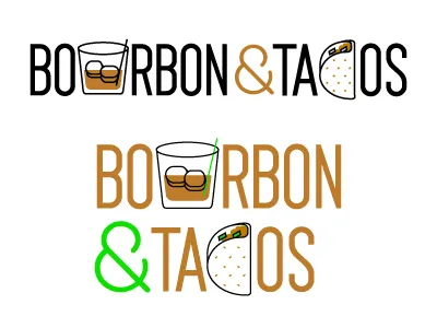 Bourbon And Tacos 3 2 color ampersand blog bourbon logo tacos thirsty yum
