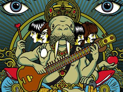 Beatles "Within You, Without You" print beatles poster screenprint